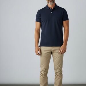 UNTUCKit Men's Navy Blue Pima Cotton Polo Shirt - Small